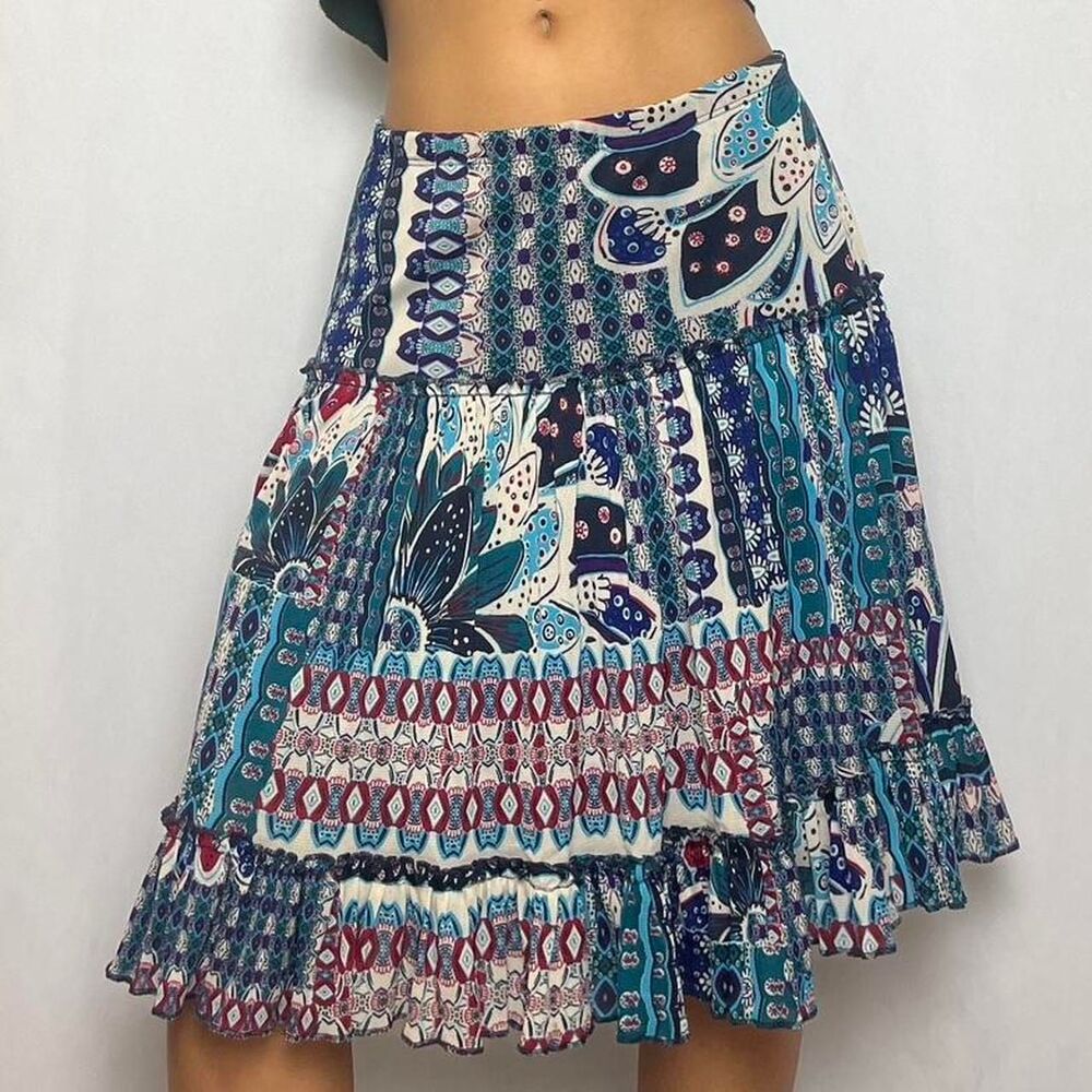 Unbranded Women's Blue and White Skirt